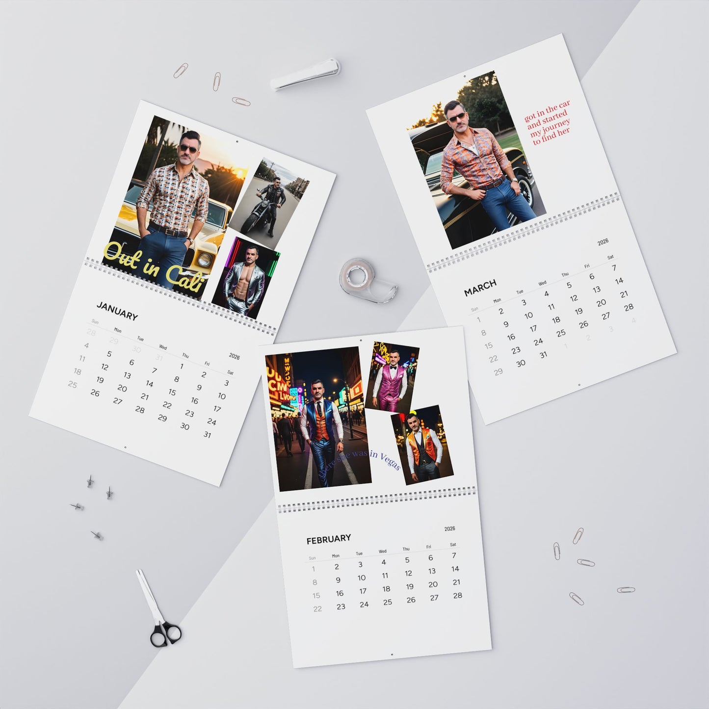 2026 Wall calendar of a love story that covers every corner of the US.