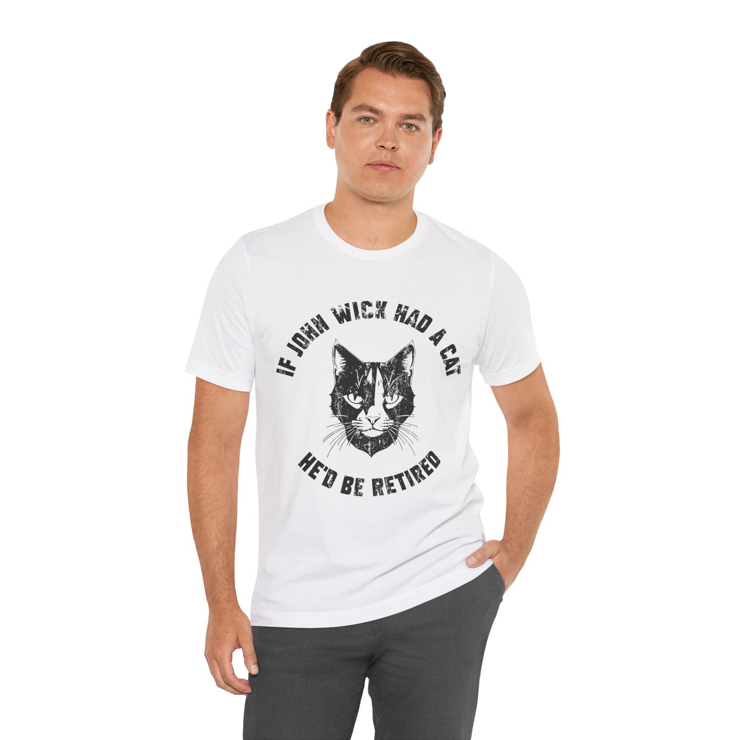 If only John had a cat over a puppy Unisex Jersey Short Sleeve Tee