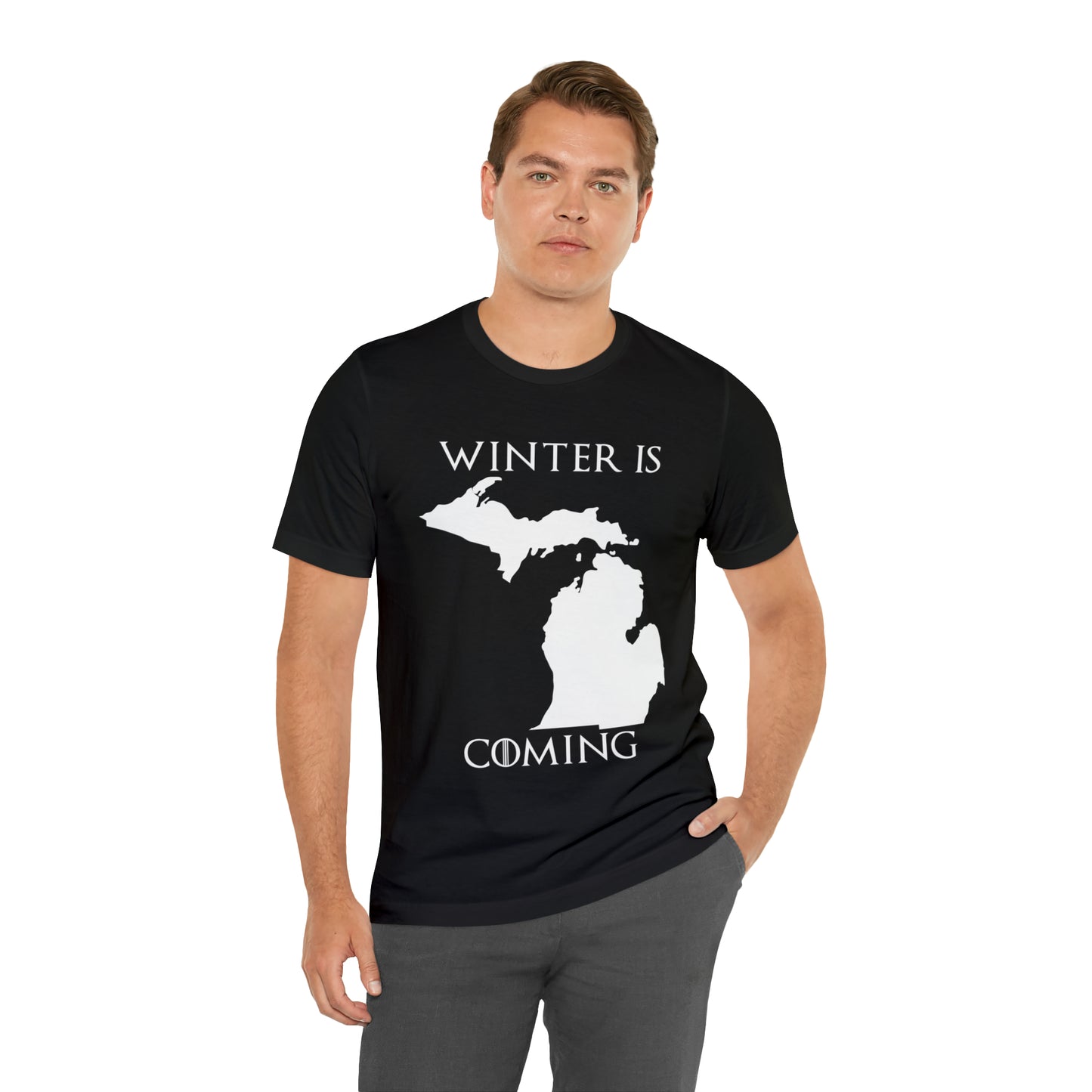 VT Michigan Winter is coming Unisex Jersey Short Sleeve Tee