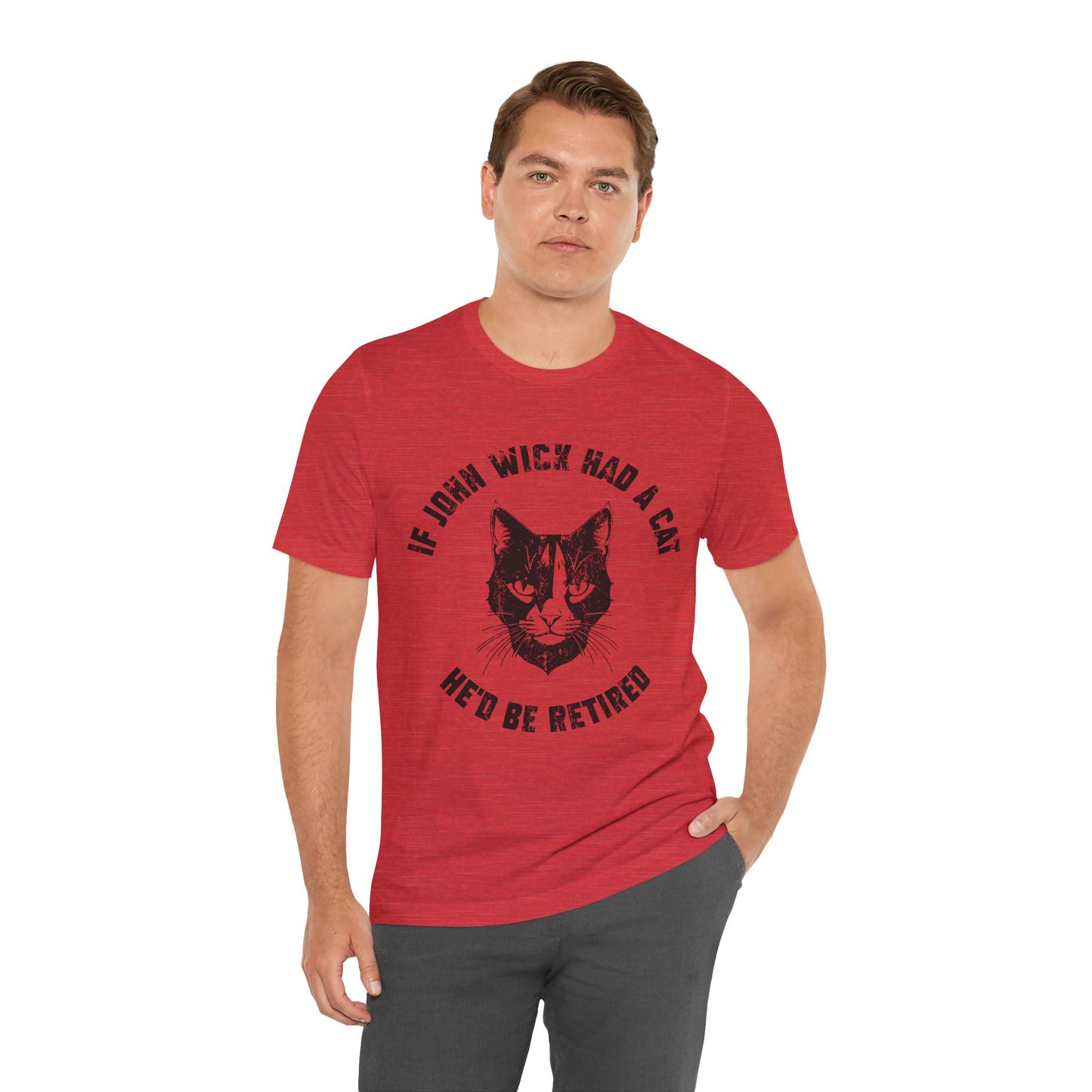 If only John had a cat over a puppy Unisex Jersey Short Sleeve Tee