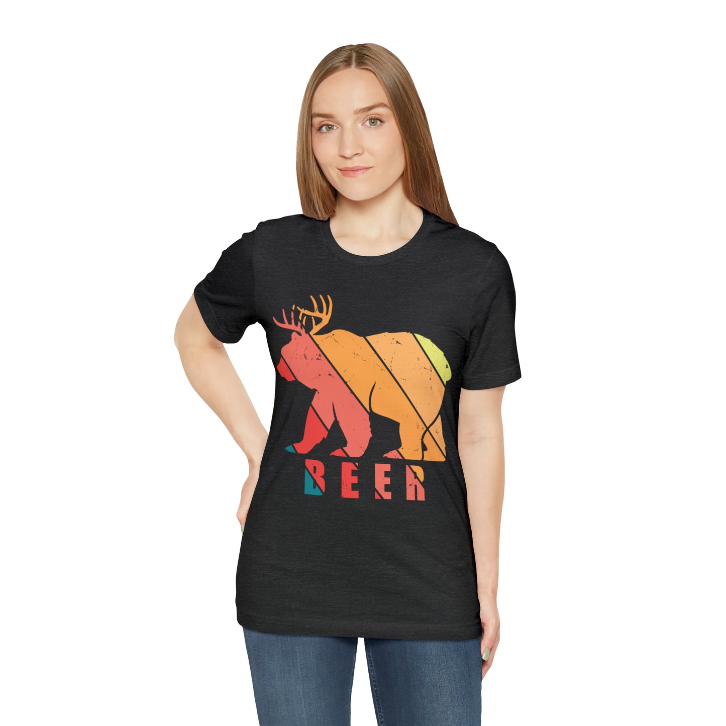 BEER BEAR DEER Unisex Jersey Short Sleeve Tee