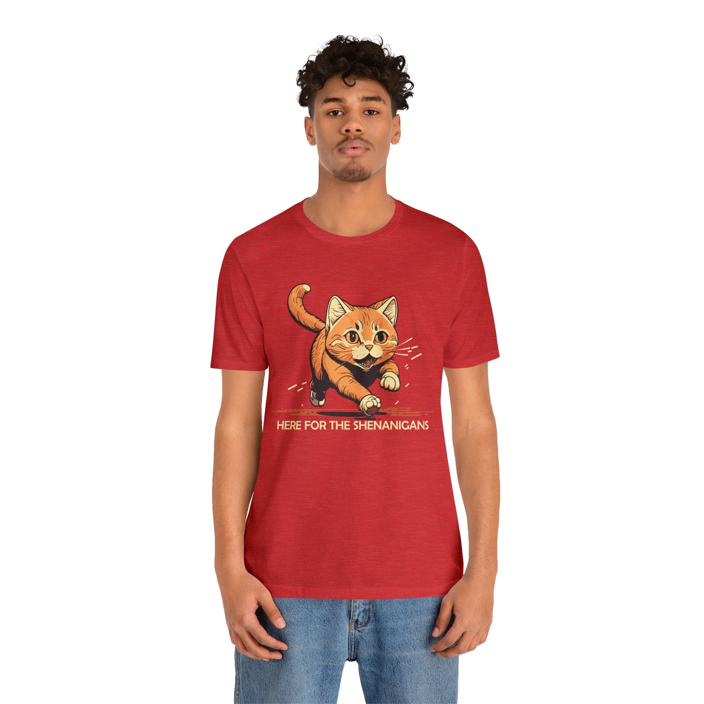 VT Here for the shenanigans tabby cat Unisex Jersey Short Sleeve Tee