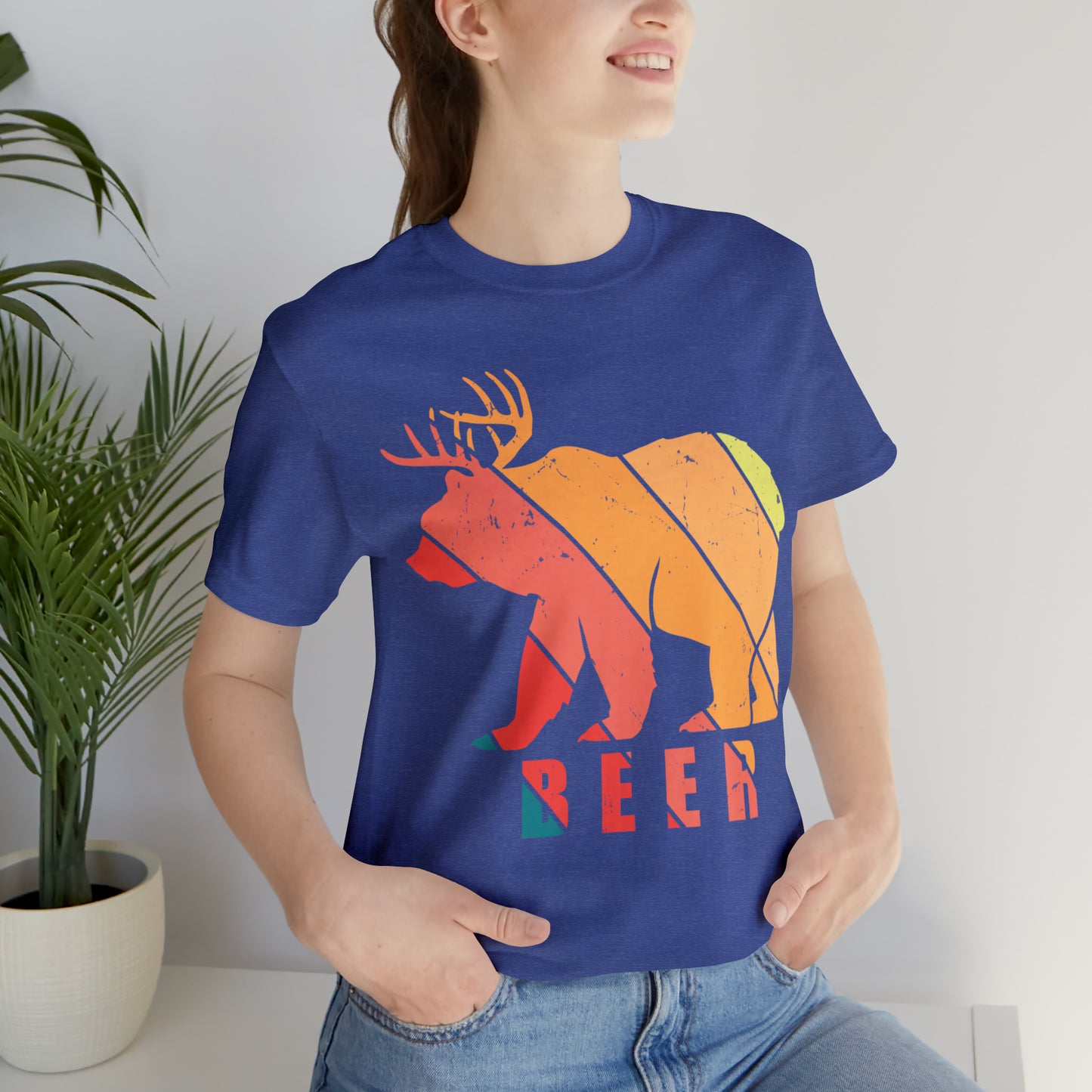 BEER BEAR DEER Unisex Jersey Short Sleeve Tee