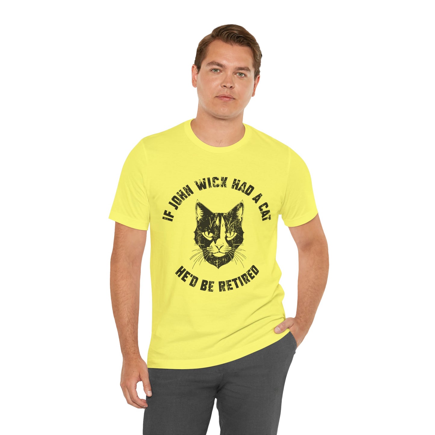If only John had a cat over a puppy Unisex Jersey Short Sleeve Tee