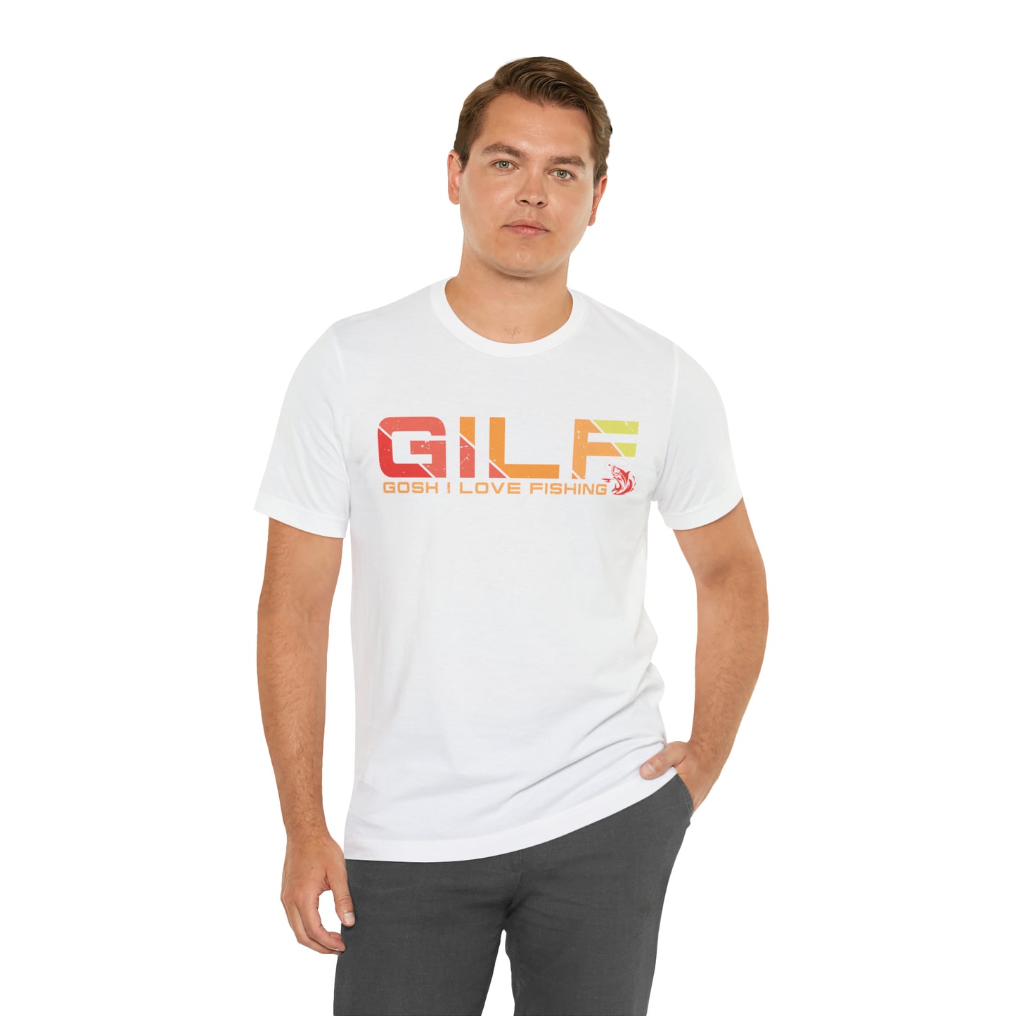 VT Gosh I love to Fish GILF for grandma or grandpa Unisex Jersey Short Sleeve Tee