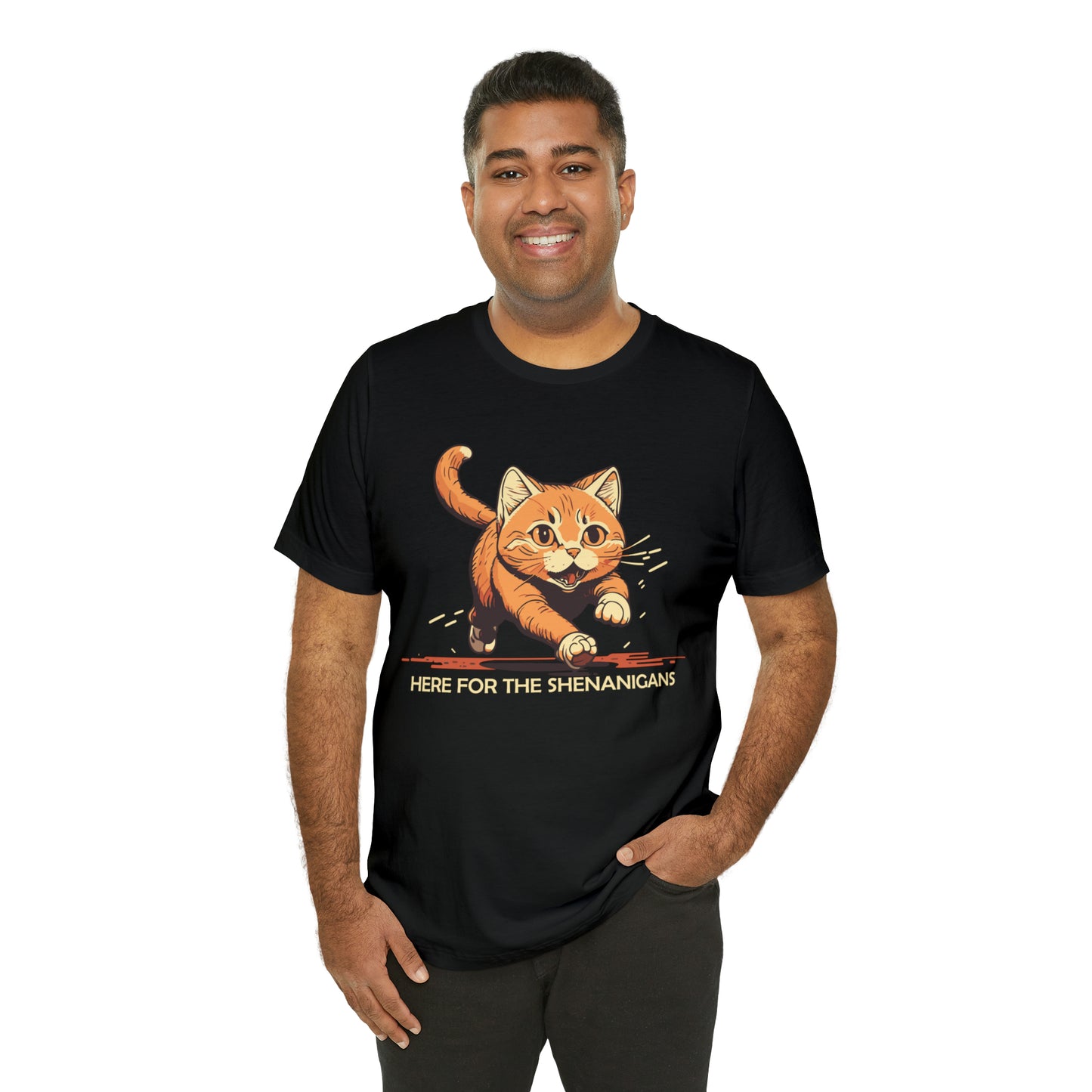 VT Here for the shenanigans tabby cat Unisex Jersey Short Sleeve Tee