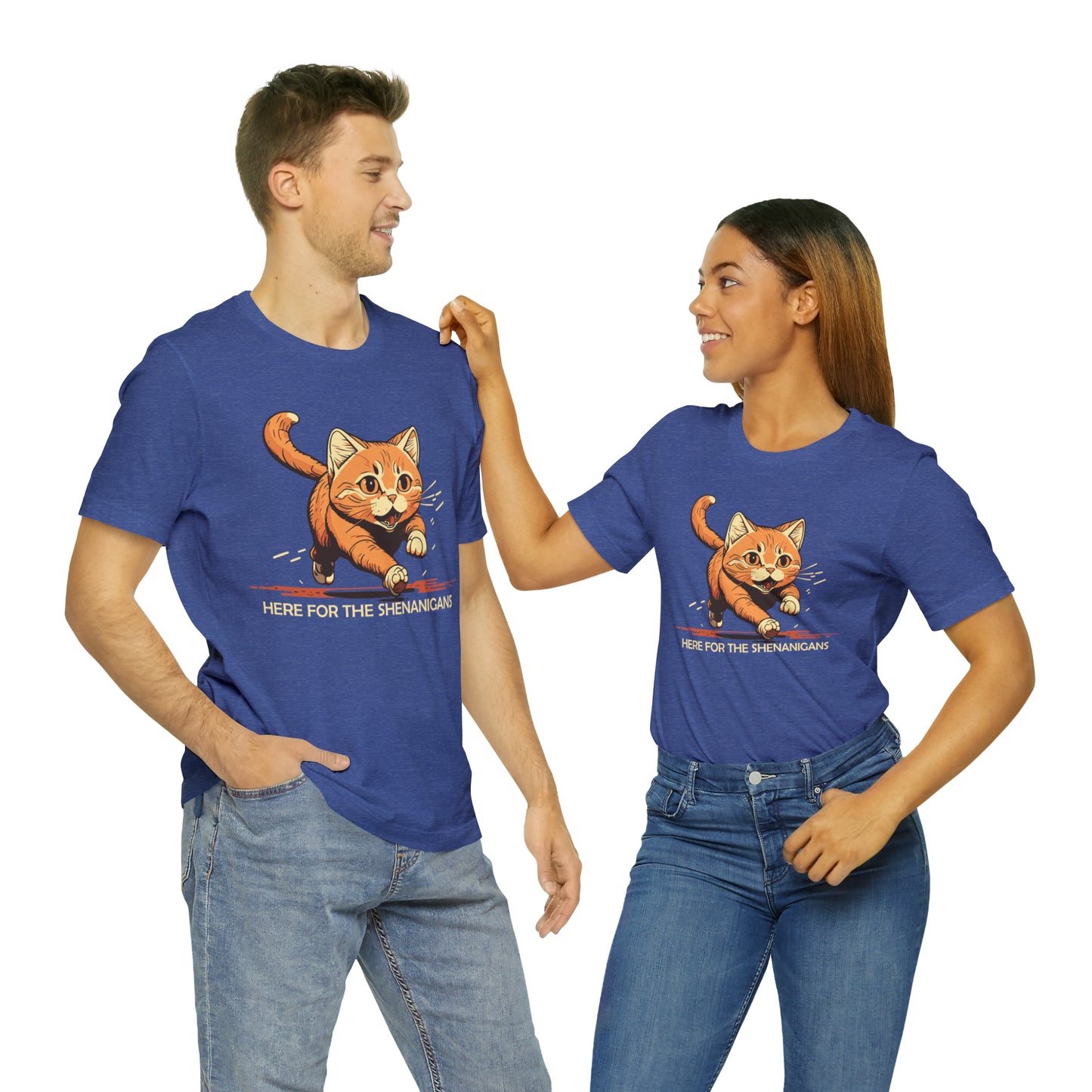 VT Here for the shenanigans tabby cat Unisex Jersey Short Sleeve Tee