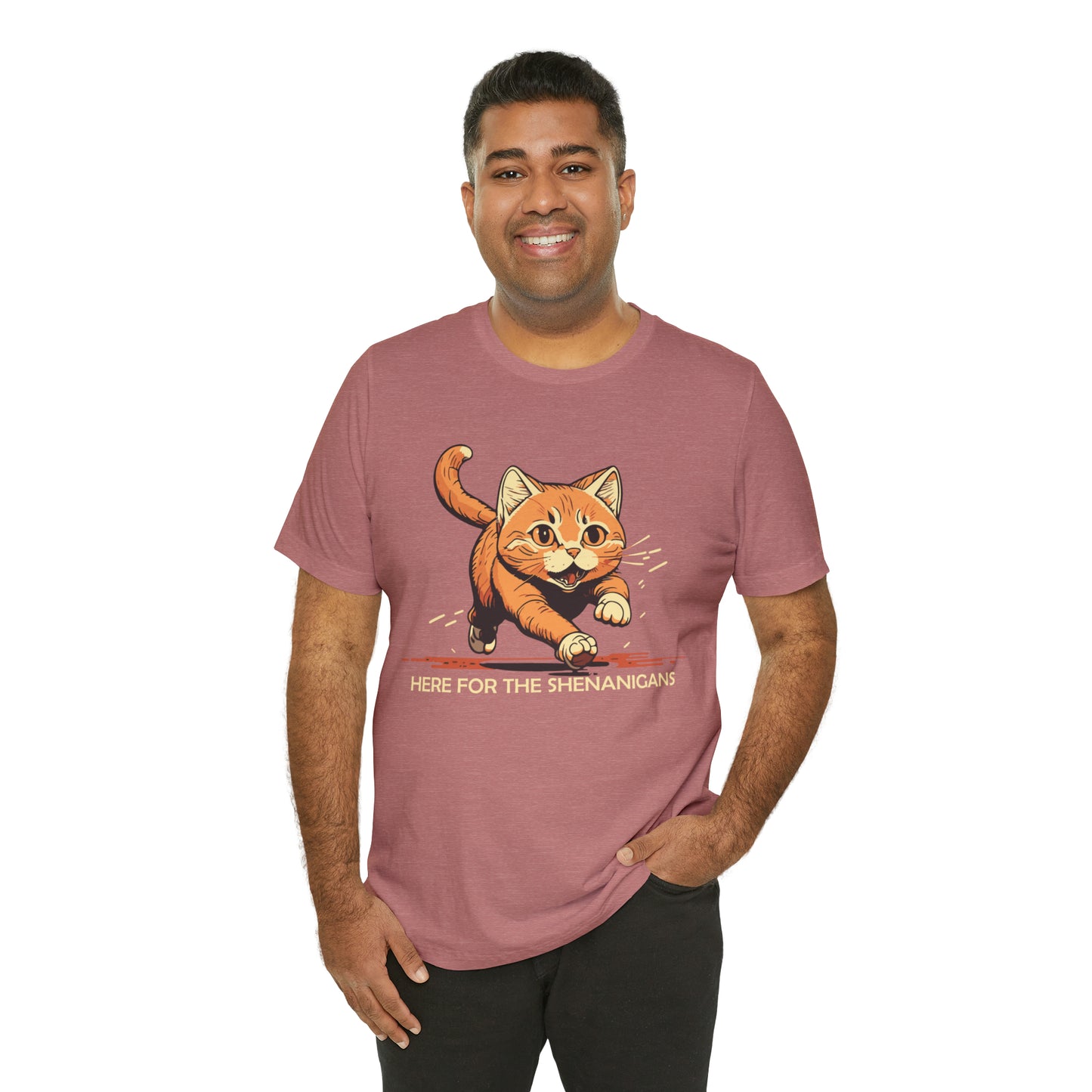 VT Here for the shenanigans tabby cat Unisex Jersey Short Sleeve Tee