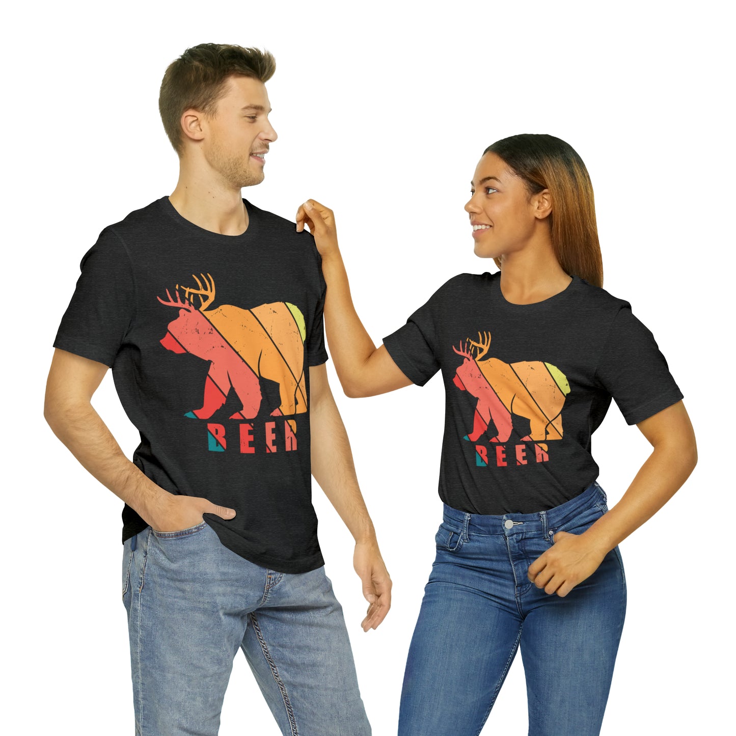 BEER BEAR DEER Unisex Jersey Short Sleeve Tee