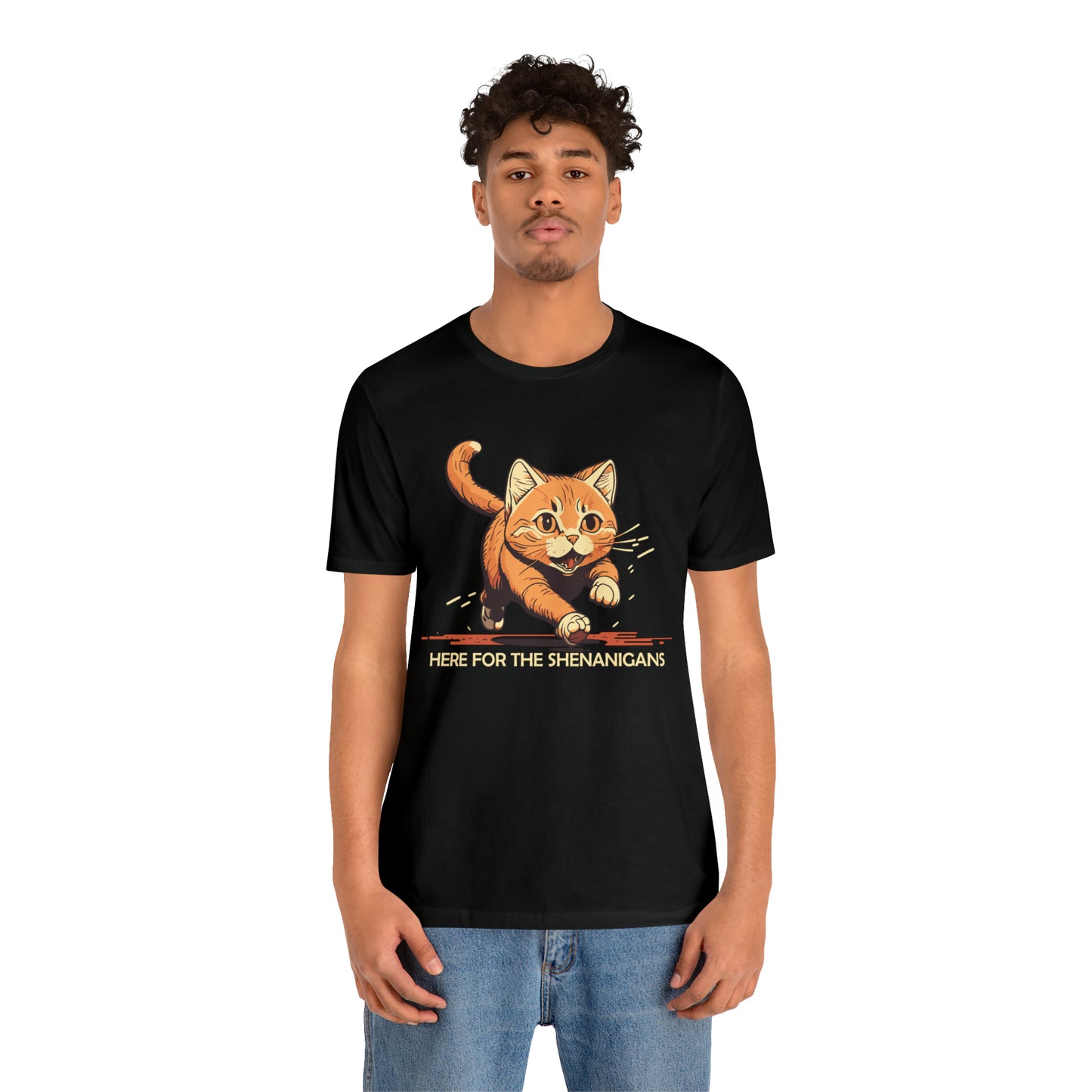 VT Here for the shenanigans tabby cat Unisex Jersey Short Sleeve Tee