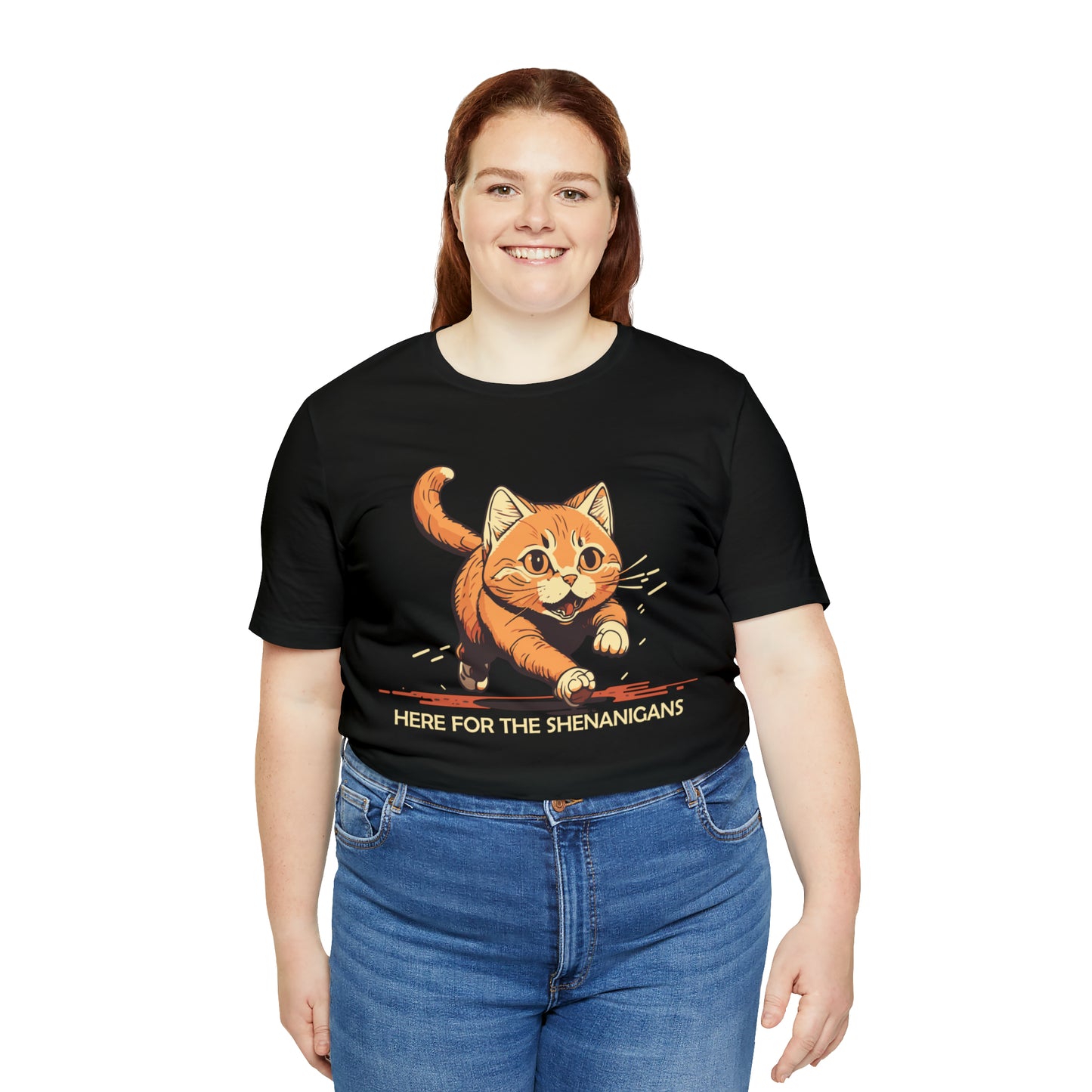 VT Here for the shenanigans tabby cat Unisex Jersey Short Sleeve Tee