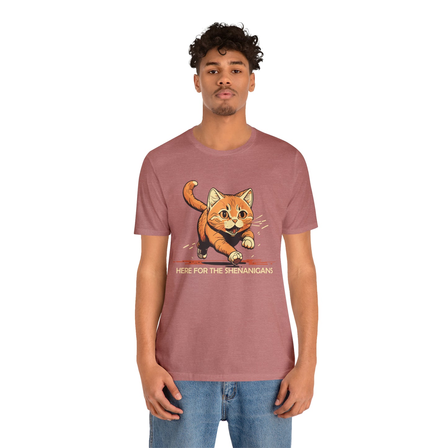 VT Here for the shenanigans tabby cat Unisex Jersey Short Sleeve Tee