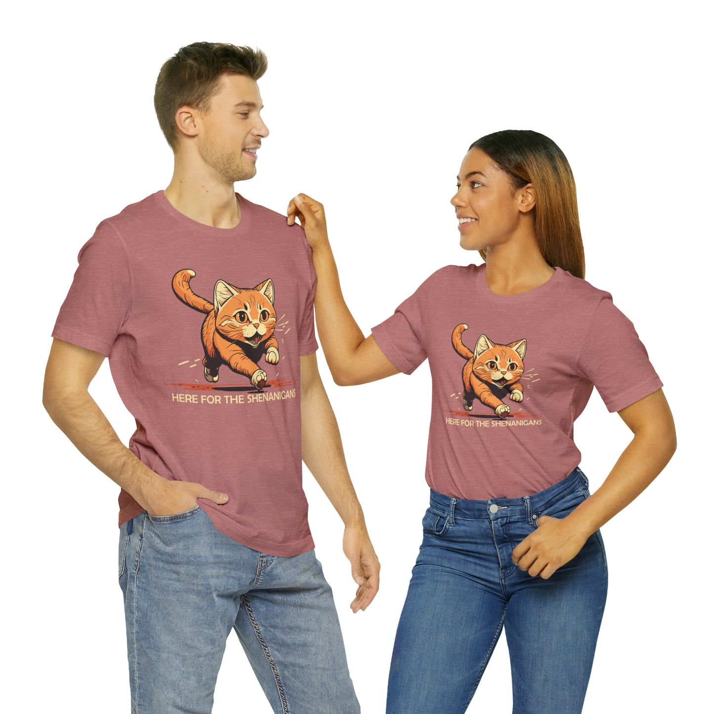 VT Here for the shenanigans tabby cat Unisex Jersey Short Sleeve Tee