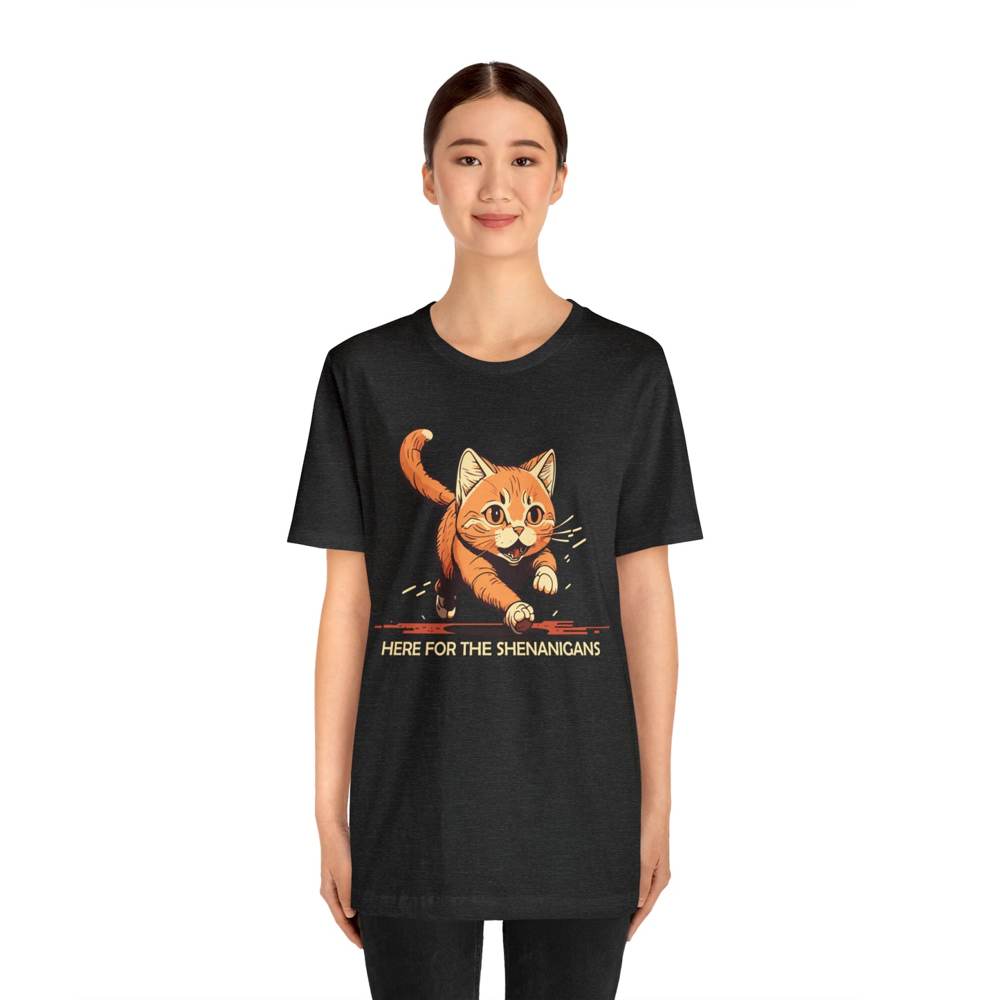 VT Here for the shenanigans tabby cat Unisex Jersey Short Sleeve Tee