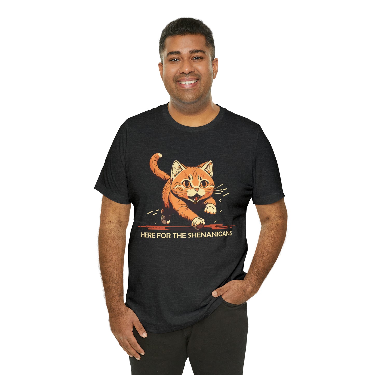 VT Here for the shenanigans tabby cat Unisex Jersey Short Sleeve Tee