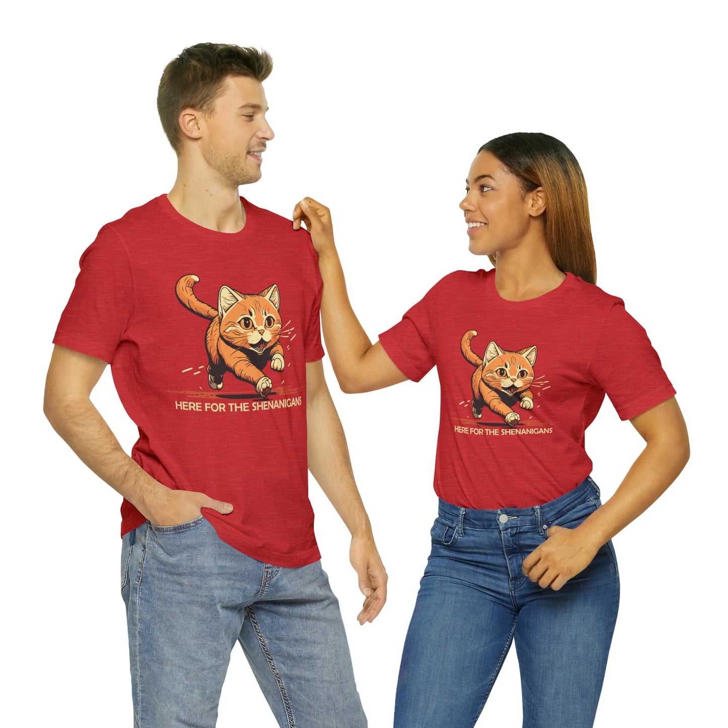 VT Here for the shenanigans tabby cat Unisex Jersey Short Sleeve Tee