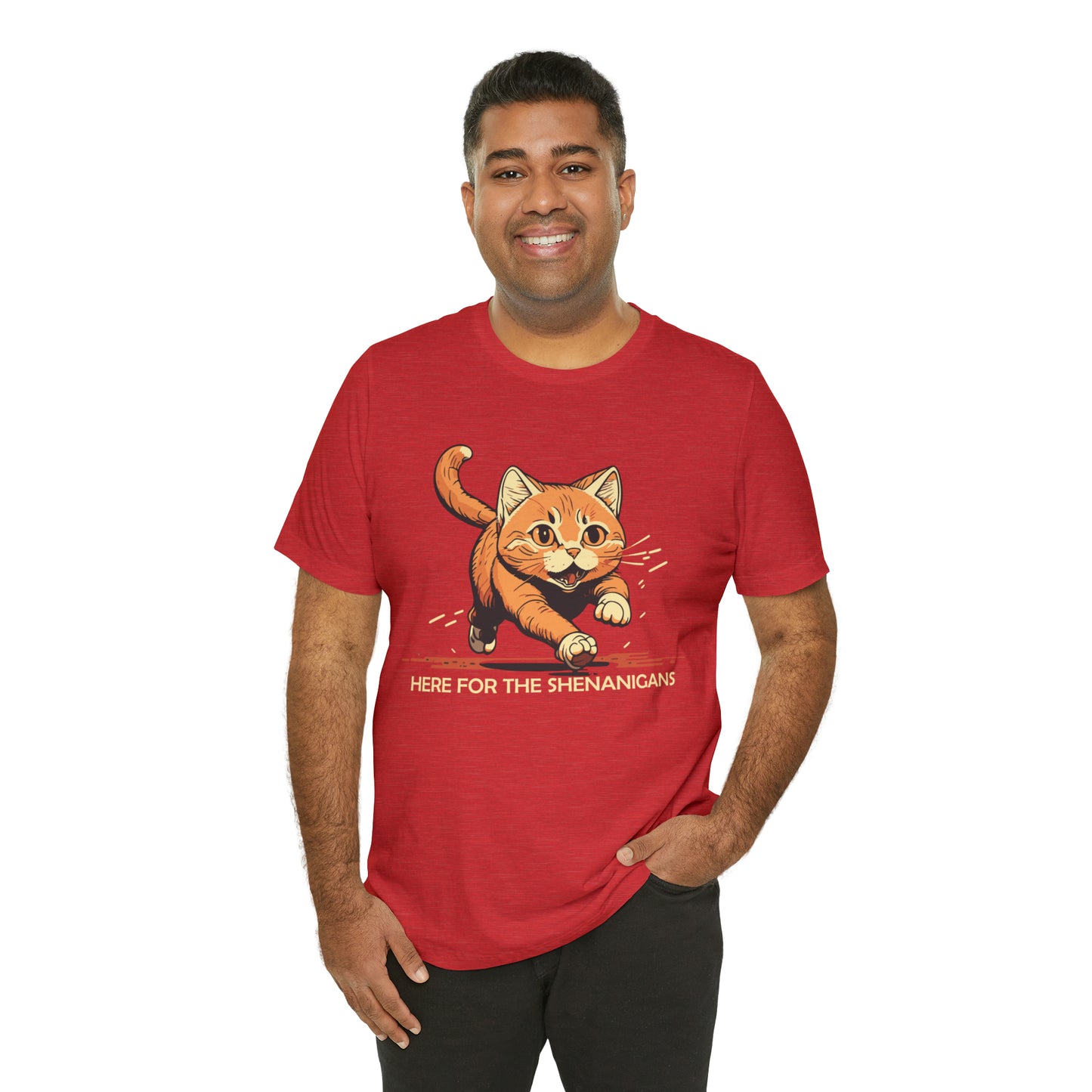 VT Here for the shenanigans tabby cat Unisex Jersey Short Sleeve Tee