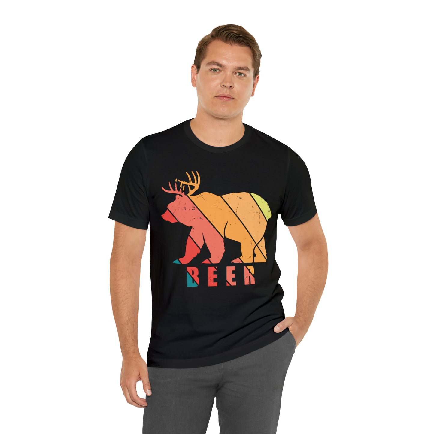 BEER BEAR DEER Unisex Jersey Short Sleeve Tee