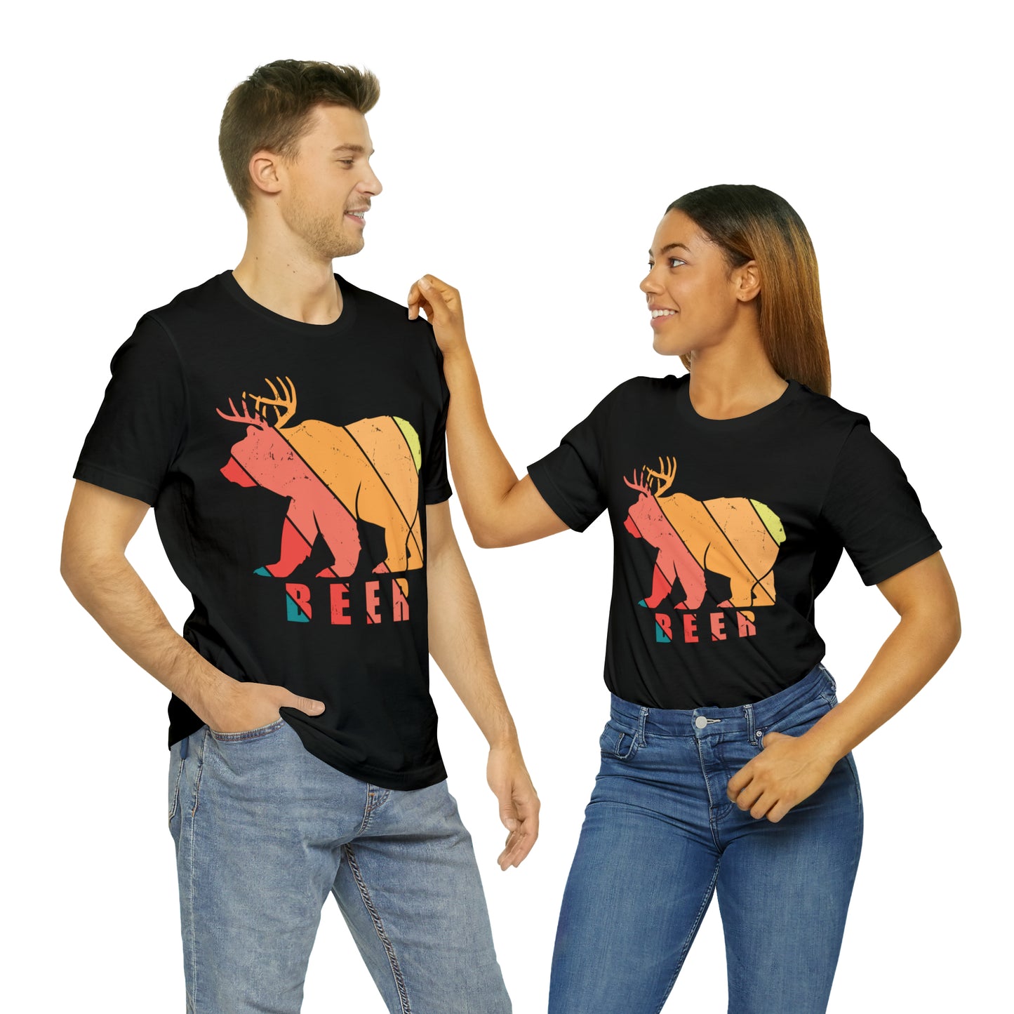 BEER BEAR DEER Unisex Jersey Short Sleeve Tee